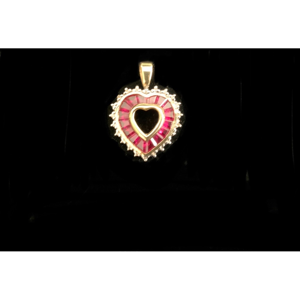 Ruby, Diamond, 14K Yellow Gold Pendant